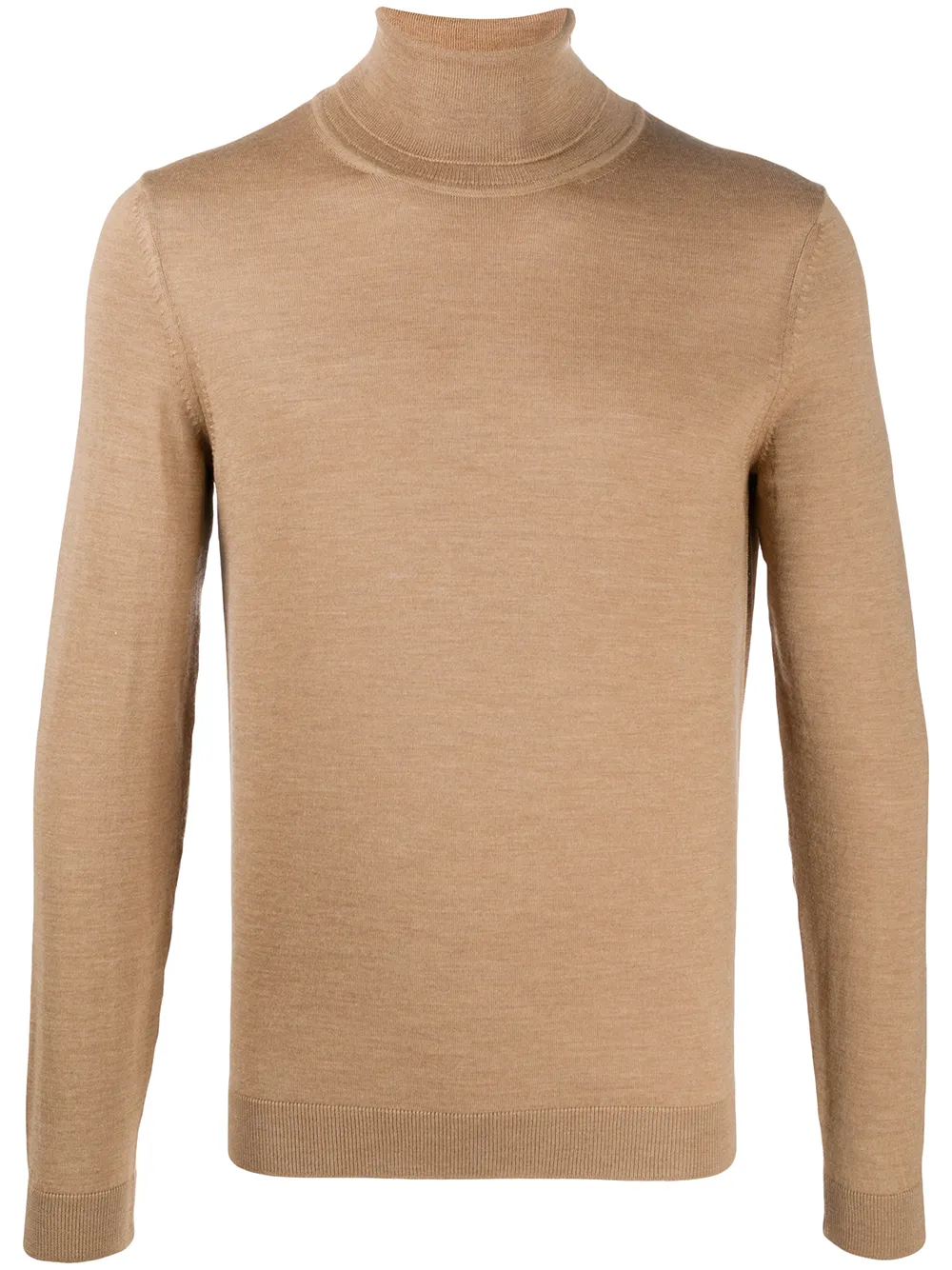 

BOSS roll neck virgin wool jumper - Brown