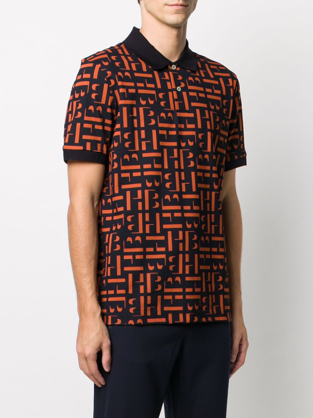 BOSS monogram-print Polo Shirt - Farfetch