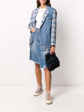 asymmetrical wrap denim skirt展示图