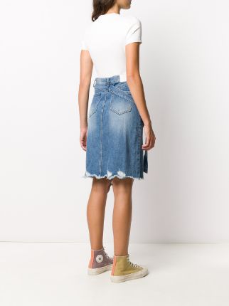 asymmetrical wrap denim skirt展示图