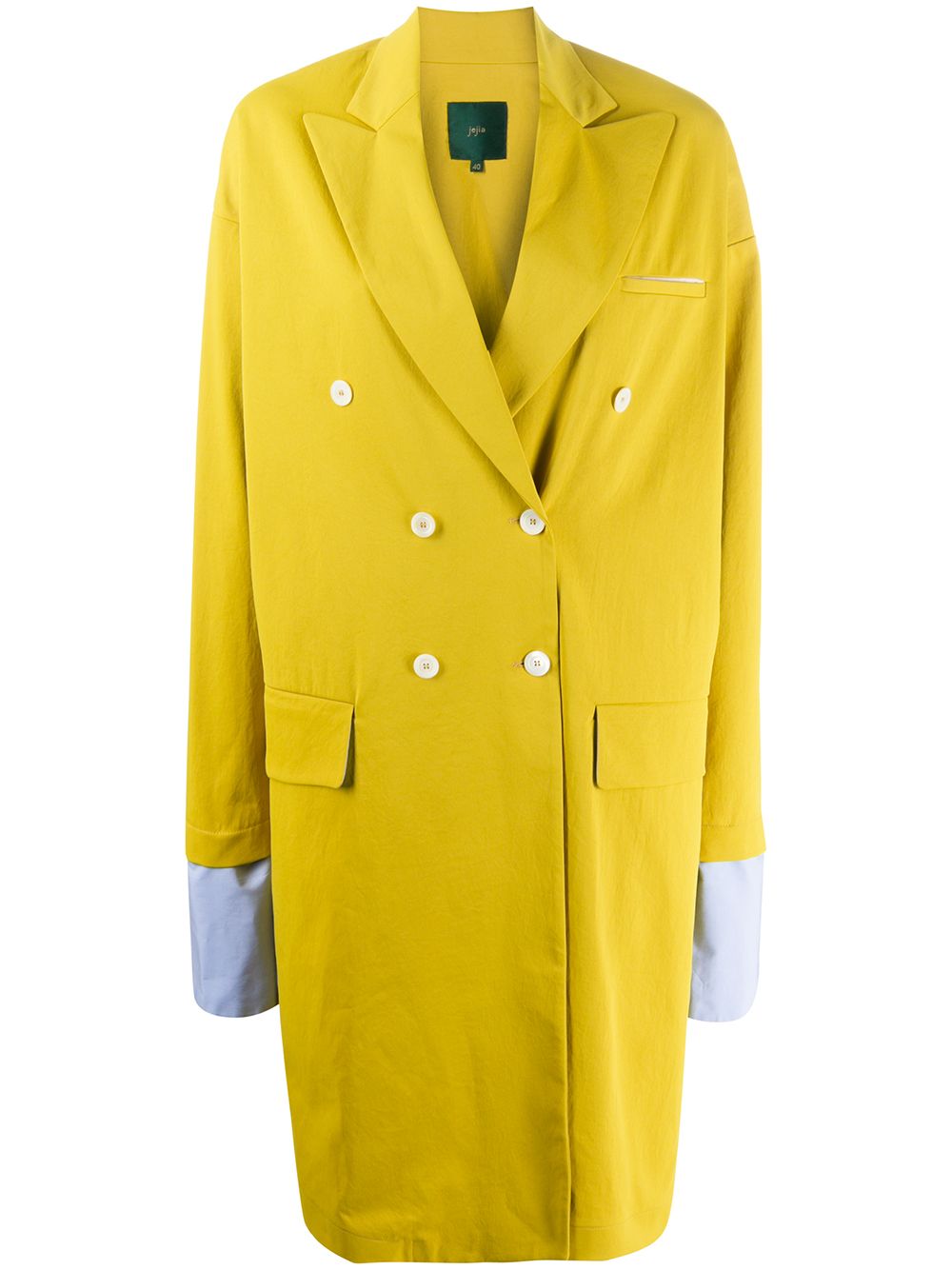 фото Jejia двубортное пальто с контрастными манжетами