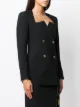 Versace graphic-neckline double-breasted blazer