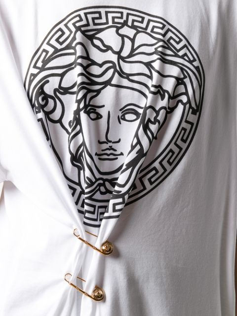 Shop white Versace medusa print oversized T-shirt with Express Delivery ...