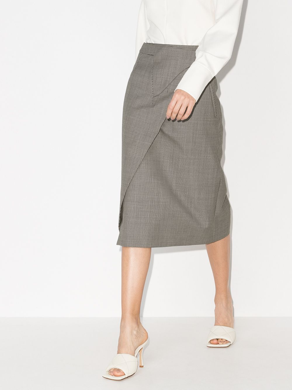 WARDROBE.NYC x Browns 50 Checked Wrap Midi Skirt - Farfetch