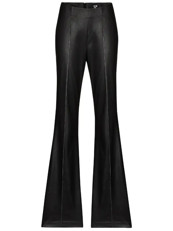 CLAN faux-leather slim bootcut trousers 
