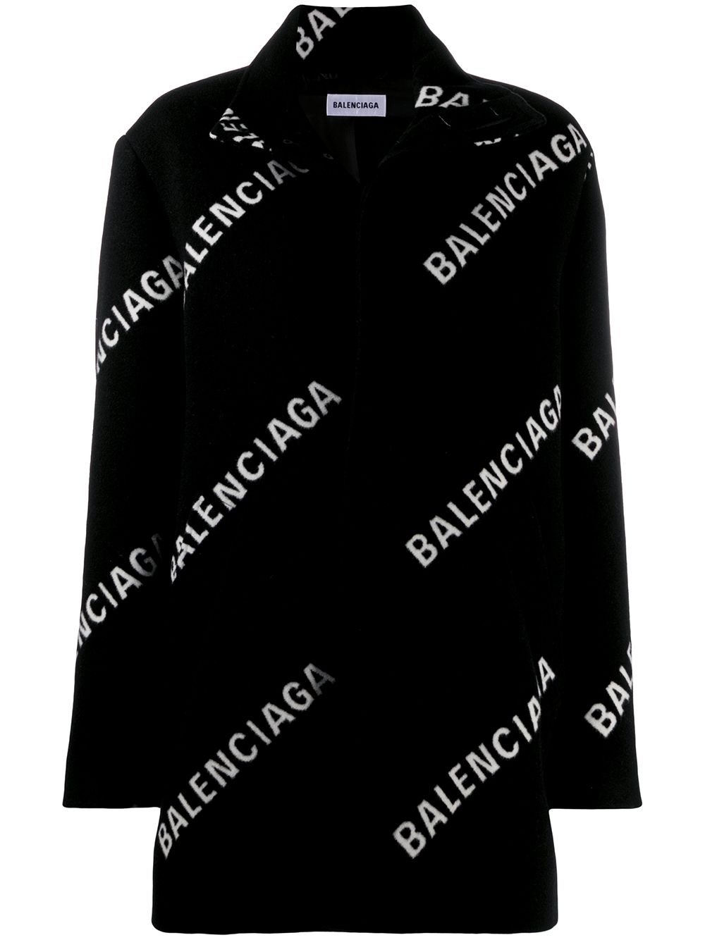 фото Balenciaga пальто а-силуэта с логотипом