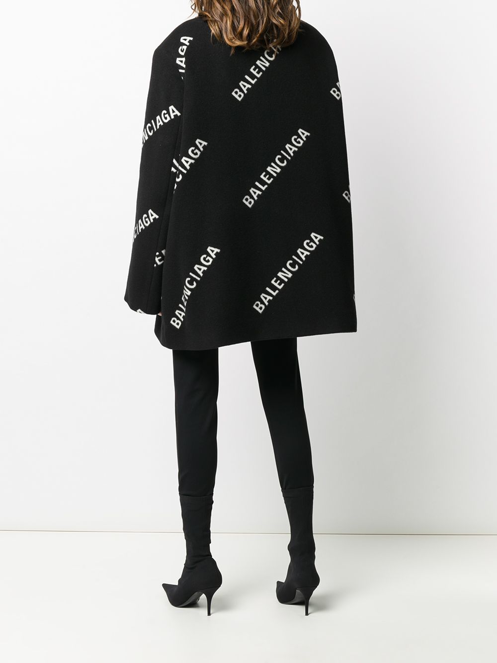 пальто А-силуэта с логотипом Balenciaga 153589755156