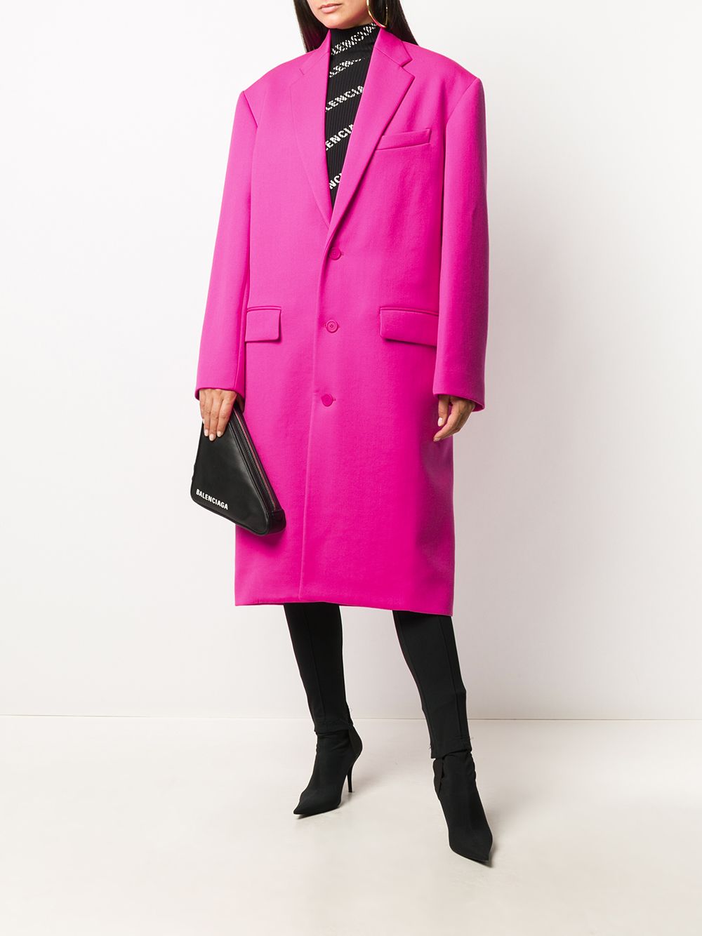 фото Balenciaga однобортное пальто свободного кроя