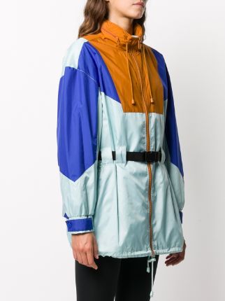 colour-block belted jacket展示图