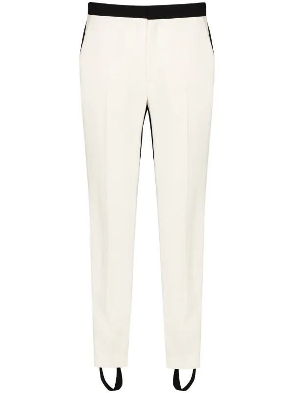 white slim leg trousers