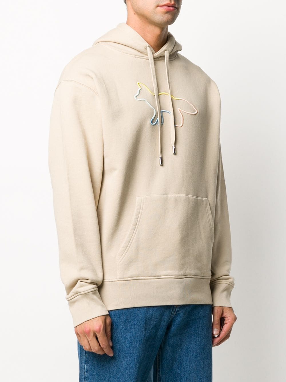 Maison Kitsun Rainbow Fox Embroidery Hoodie Farfetch