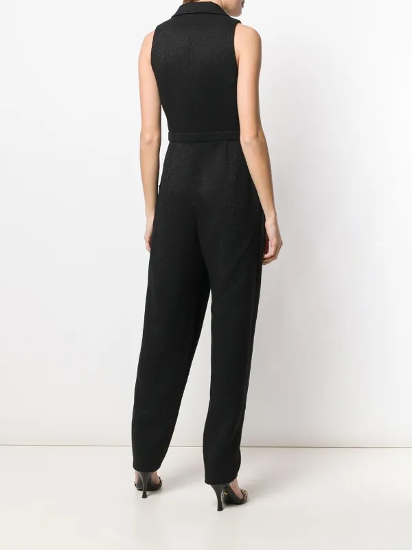 Balmain Shawl Lapel Sleeveless Jumpsuit 