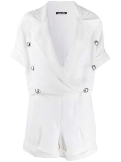 Balmain peak-lapel short playsuit
