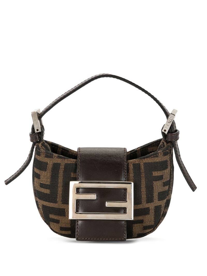 Pre-owned Fendi Zucca Mamma Baguette Mini Bag In Brown | ModeSens