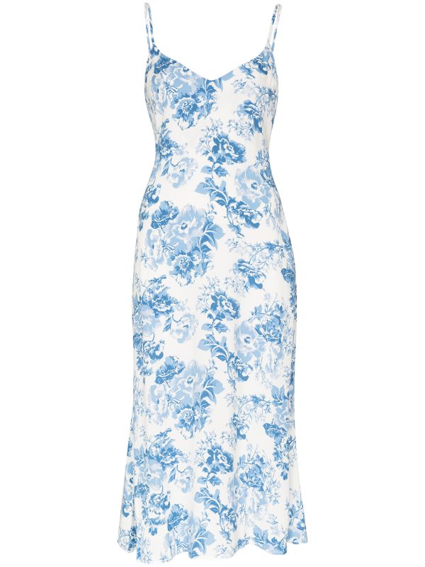 reformation blue floral dress