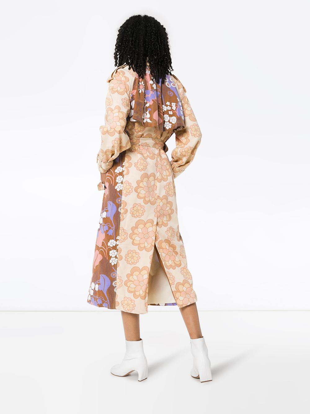 фото Rave review rue floral-print trench coat