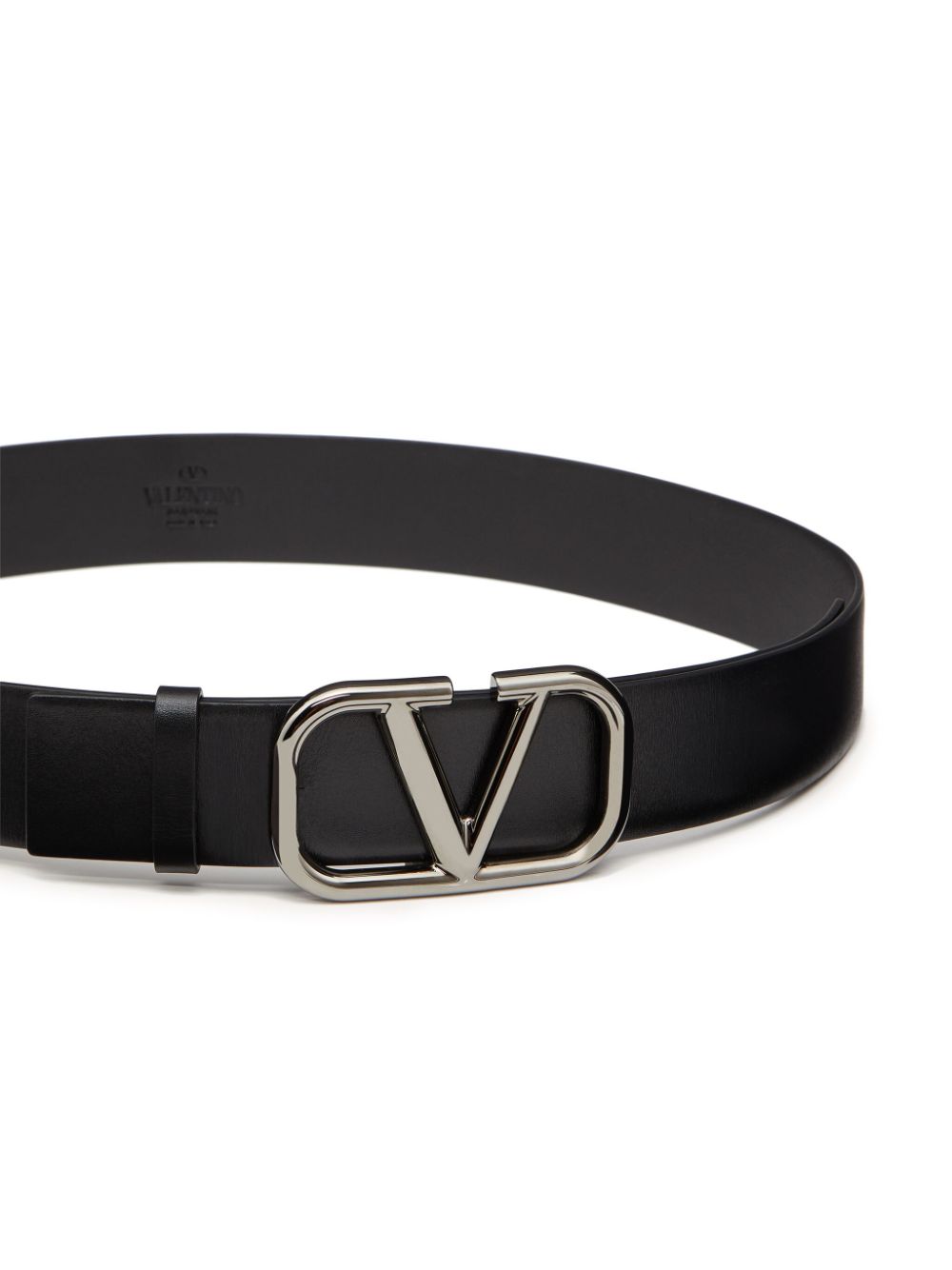 Shop Valentino Vlogo Signature 40mm Leather Belt In Black