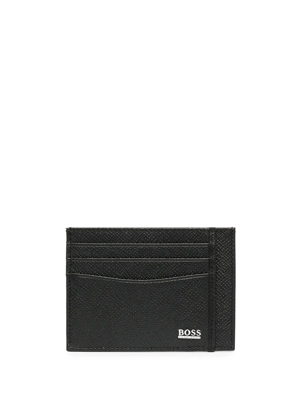 Click to view more detailed imagery on our partner's website Hugo Boss Logo Plaque Textured Cardholder In Black