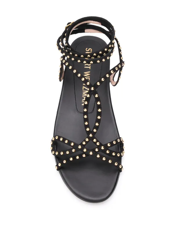 stuart weitzman gold flat sandals