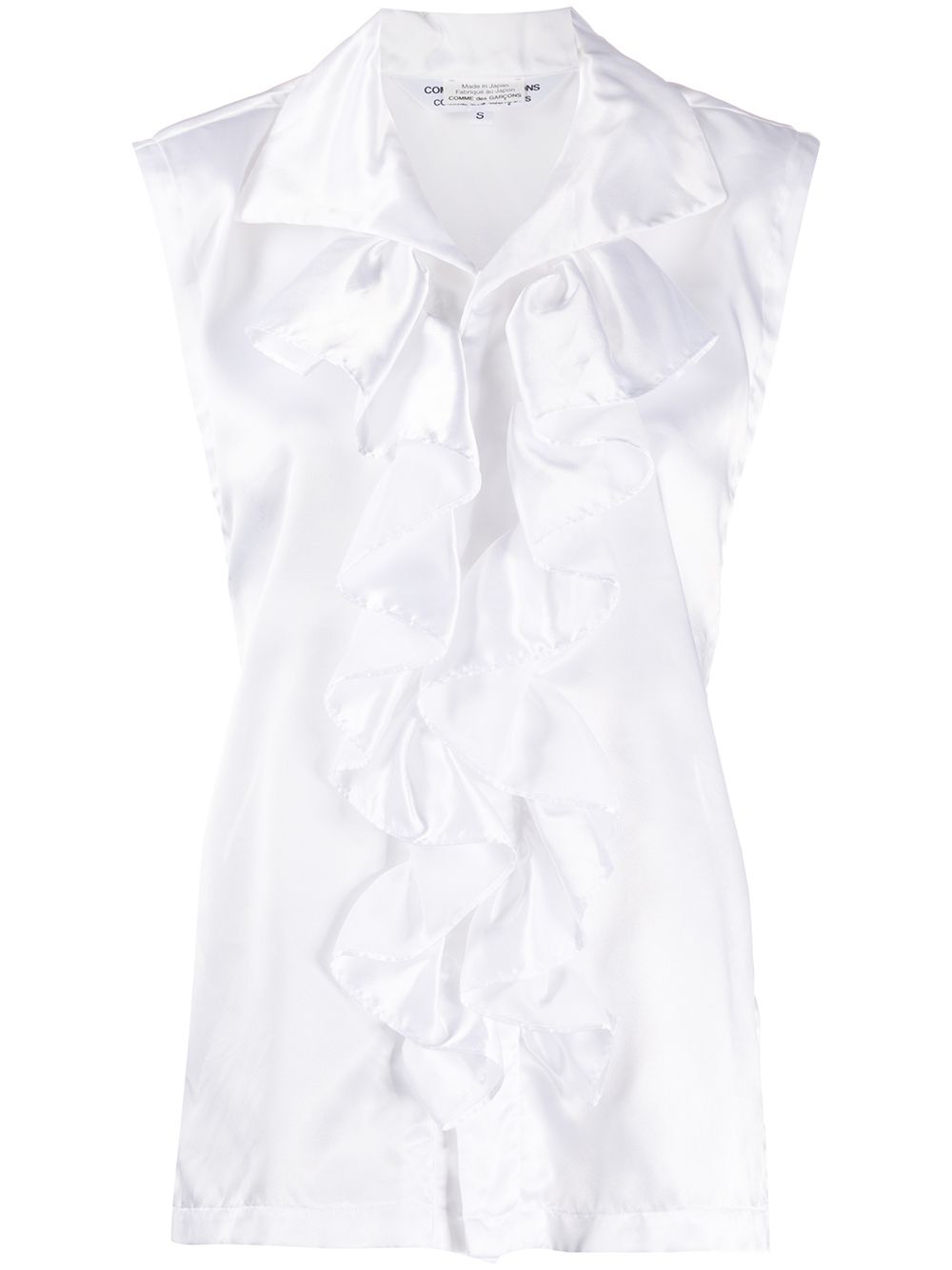 фото Comme des garçons comme des garçons tie-back sleeveless ruffled blouse