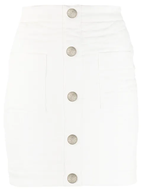 Balmain mini high-waisted quilted skirt