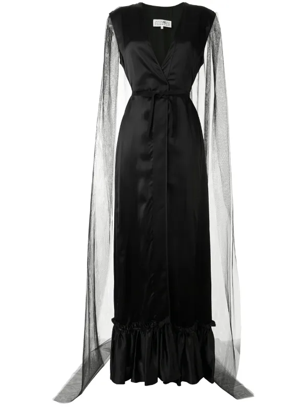 dress with sheer cape