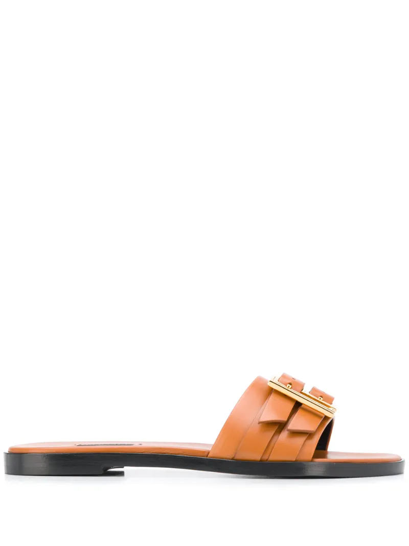 Click to view more detailed imagery on our partner's website Versace Greca Buckle Sandals In Orange