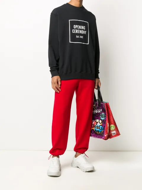opening ceremony box logo moletom com capuz