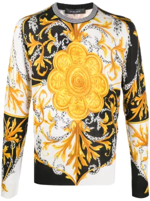 Tröjor från Versace herr Shoppa G & Bs urval på Farfetch Versace Långärmad Klänning Med Barocktryck Farfetch