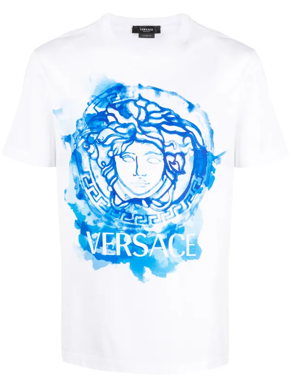 Shop White Versace Medusa Print T Shirt With Express Delivery Farfetch