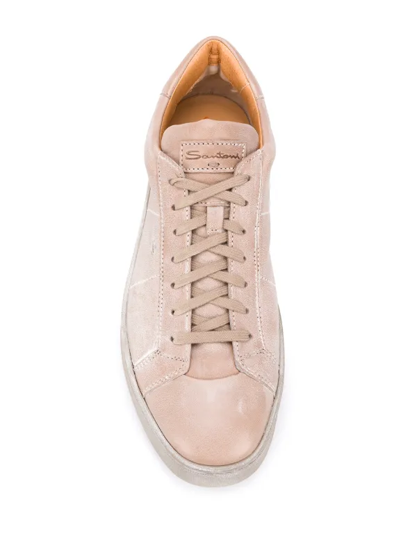 【Santoni】ロゴ レザー レースアップ スニーカー Santoni】AMG ロゴ レースアップ レザー スニーカー (SANTONI