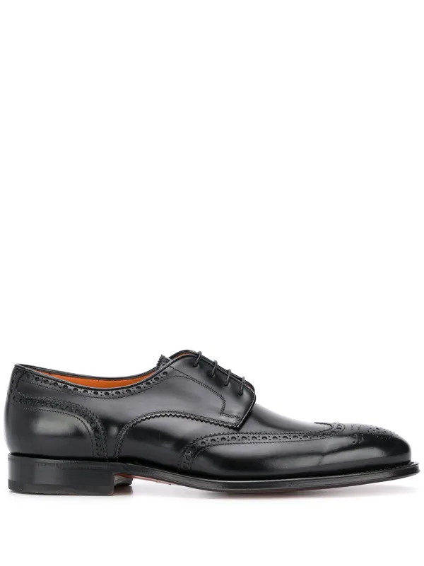 Santoni Almond Toe Brogues - Farfetch