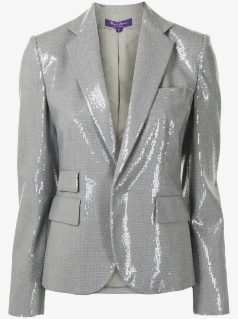 Ralph Lauren Collection blazer bordado con lentejuelas con botón 