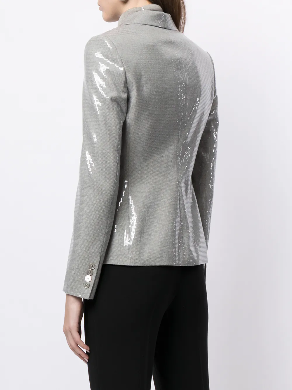 Polo Ralph Lauren Single Breasted Sequin Blazer In Grey