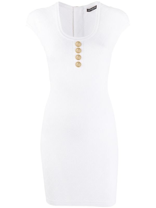 white balmain dress