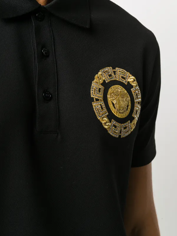 embroidered medusa polo shirt