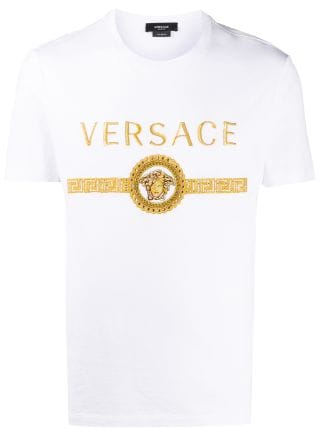 Versace Medusa Head Logo Embroidered T-shirt - Farfetch