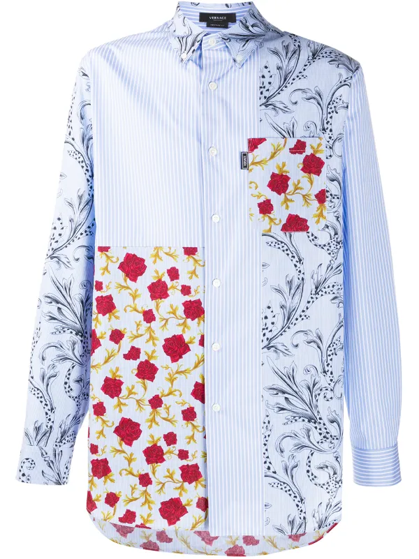 versace print dress shirt