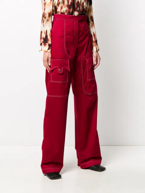 cargo pants with red stripe
