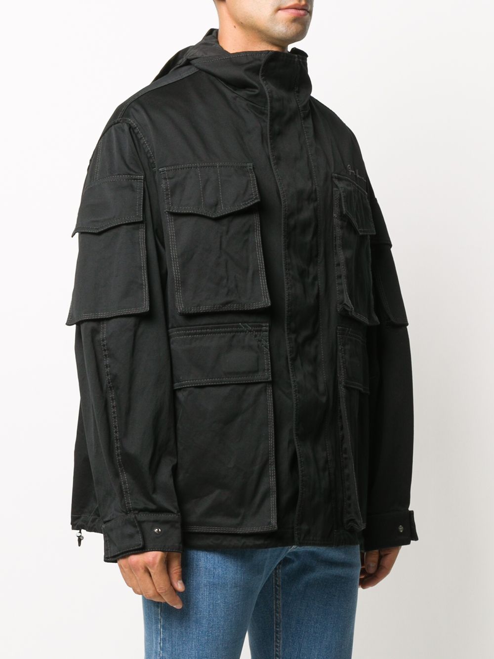 фото Versace куртка в стиле милитари с вышивкой gv signature