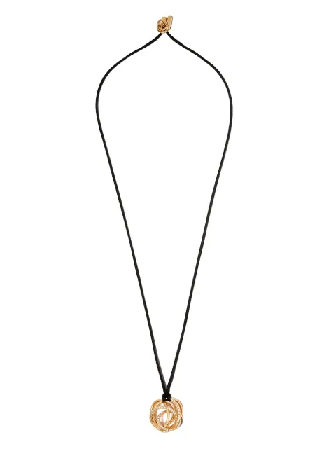 De Grisogono 18kt rose gold diamond coil pendant rope necklace