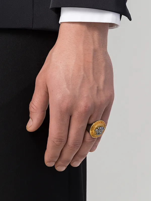 versace two tone ring