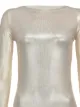 Pinko long sleeve metallic knit sweatshirt