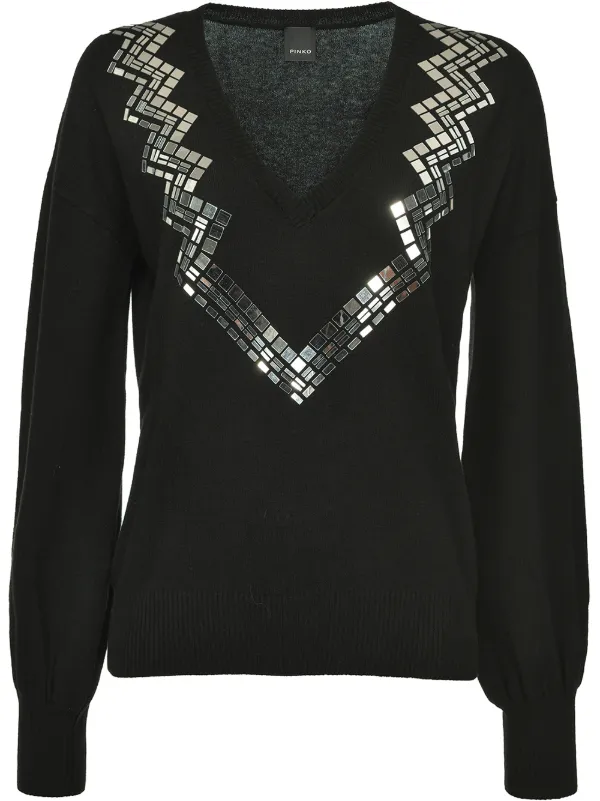 sparkly v neck jumper