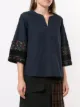 Coohem contrasting embroidered detailed blouse