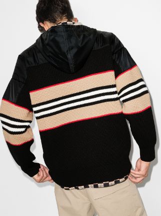 Harbridge Icon stripe rib knit hoodie展示图