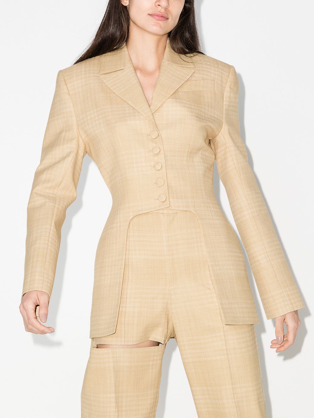 фото Aleksandre akhalkatsishvili cutout check suit jacket