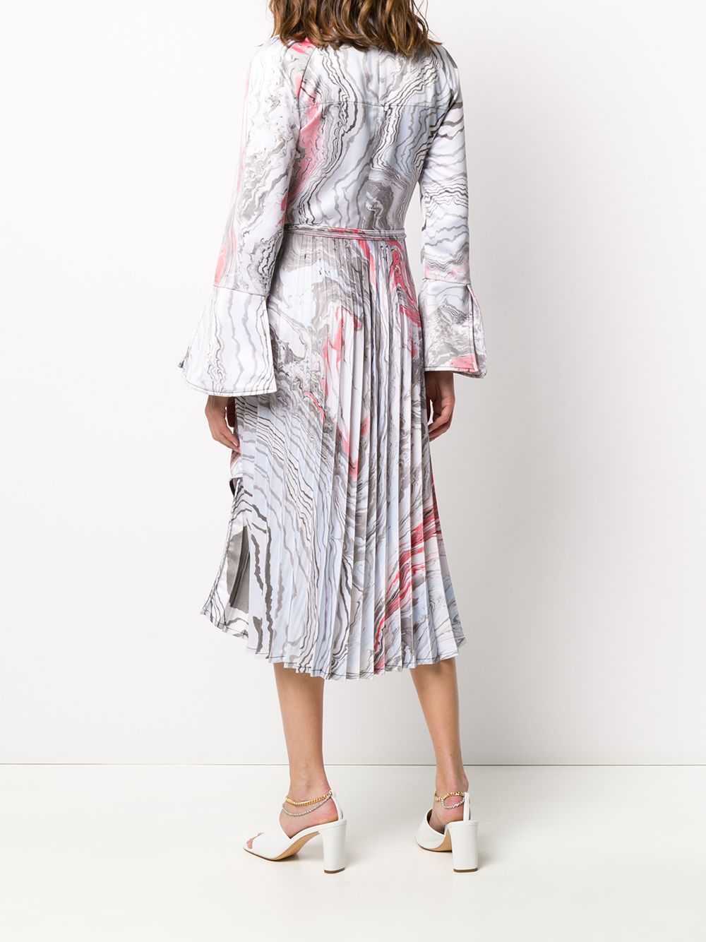 фото Thebe magugu suminagashi tie-dye print shirt dress