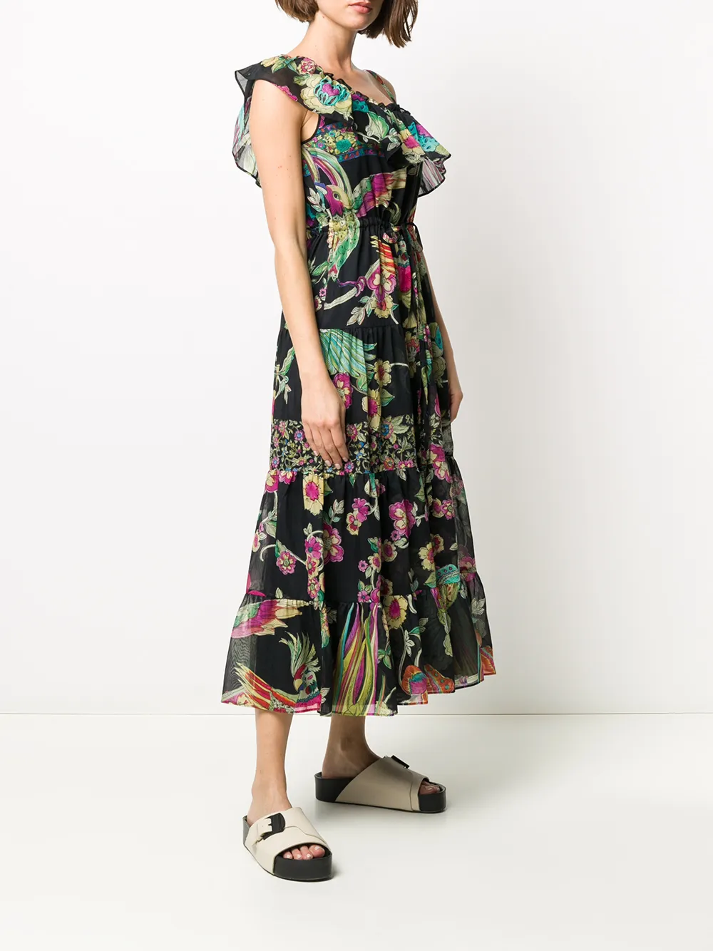  Red Valentino Kleid Mit Print   Schwarz 