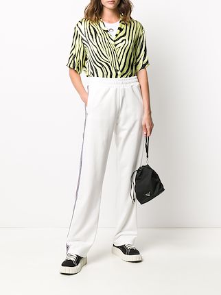 side stripe detail wide-leg track pants展示图